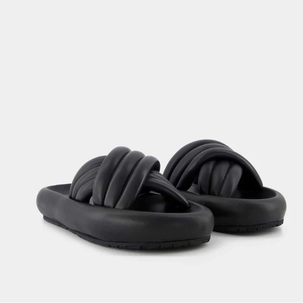 Isabel Marant Black Leather Niloo Puffy Sandal NWT - Picture 5 of 11